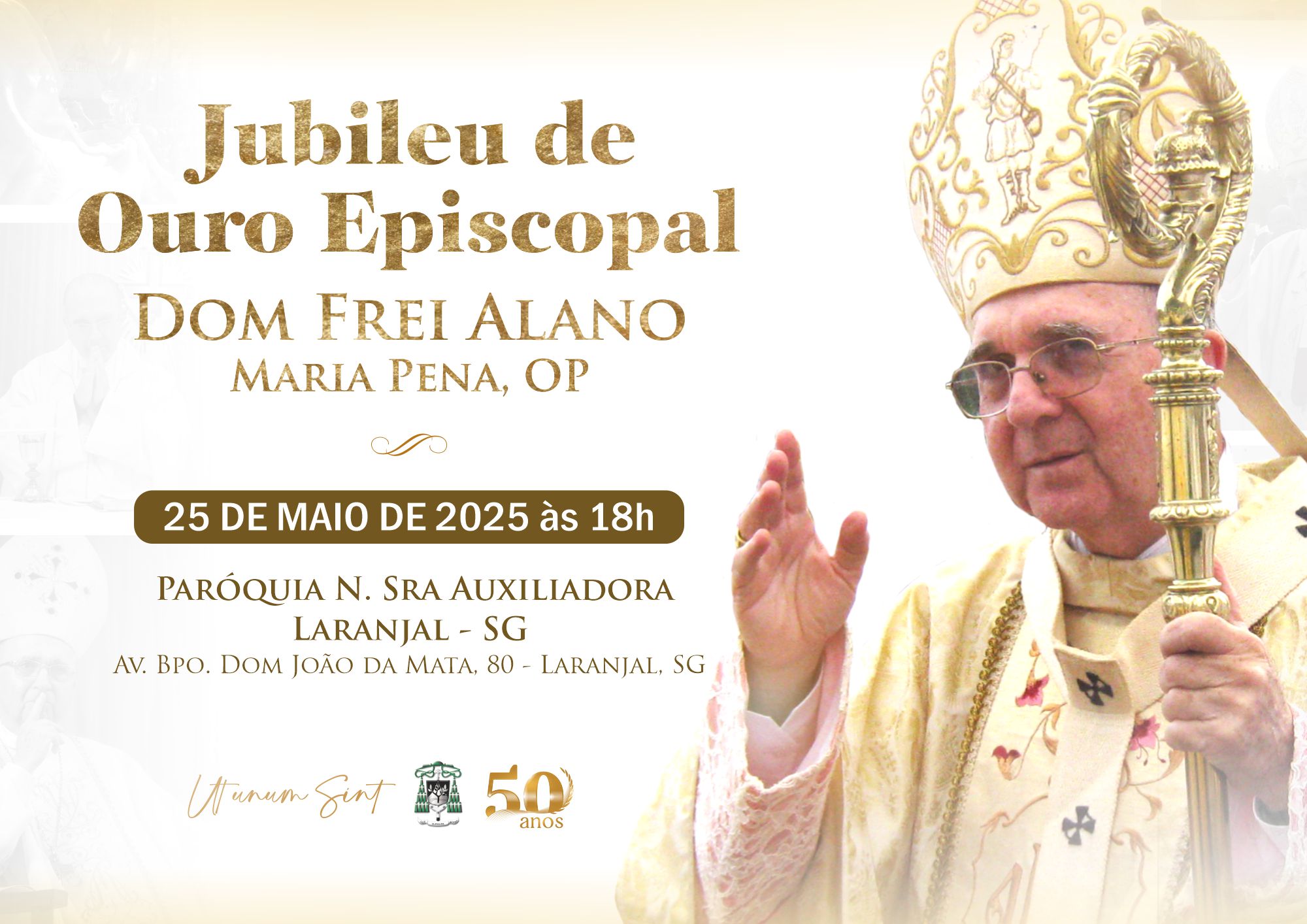 Missa celebra Jubileu de Ouro Episcopal de Dom Alano